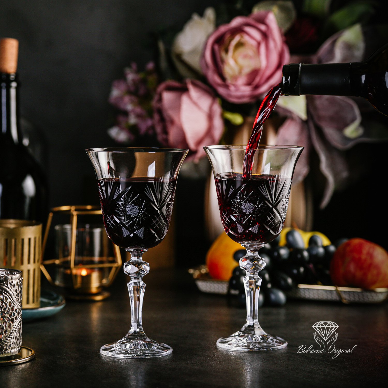 Red Wine Crystal glasses 220ml - Bohemia Crystal - Original crystal from  Czech Republic.