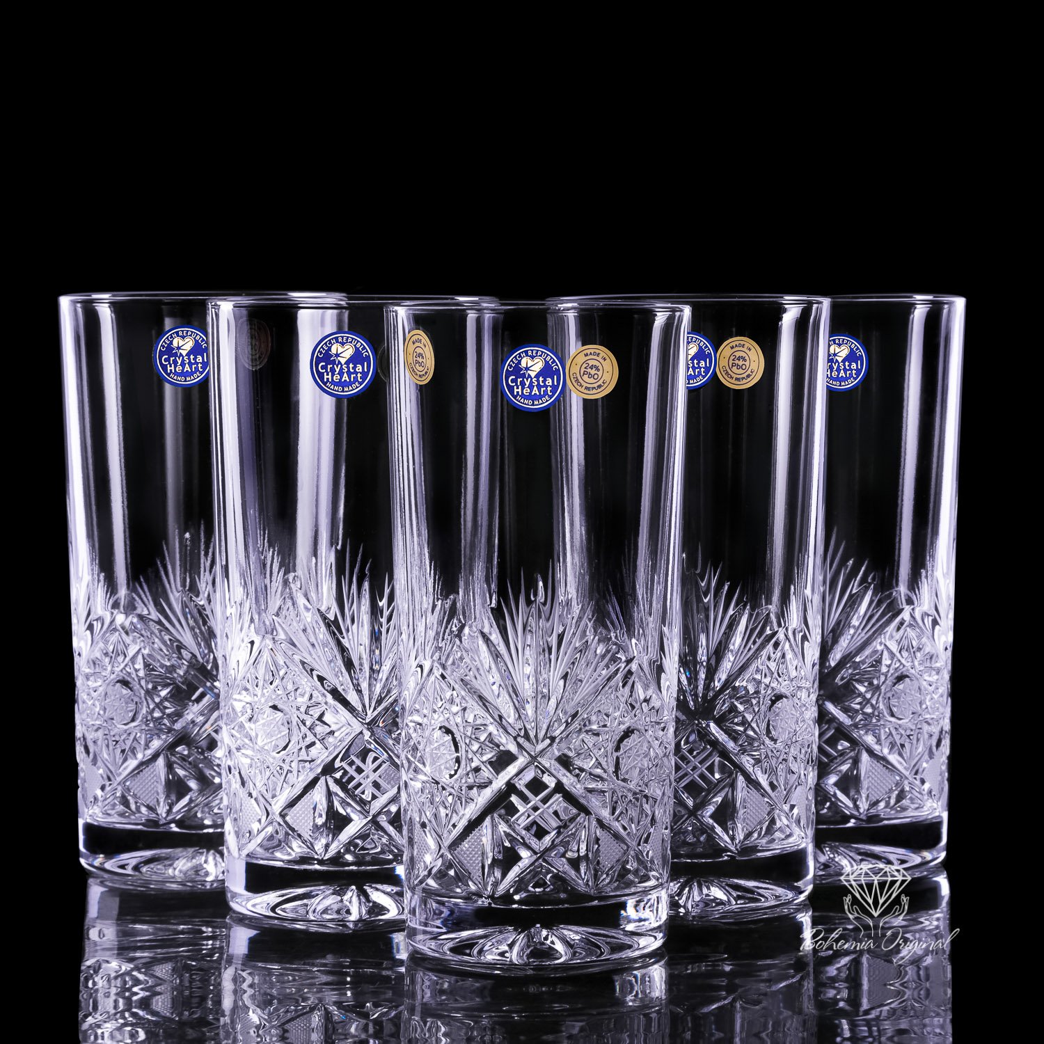 BOHEMIA CRYSTAL LONG DRINK GLASSES 350 ml - Bohemia Crystal - Original  crystal from Czech Republic.