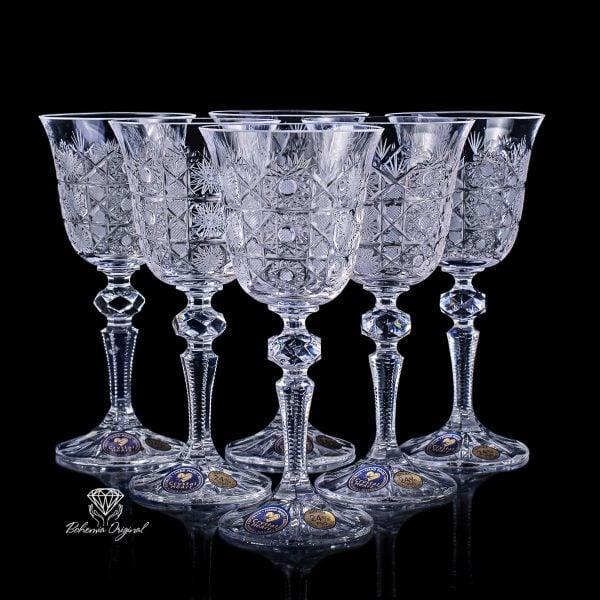 Vintage Crystal Wine Glasses, Heavy Crystal Wine Glasses, 6 Luxury