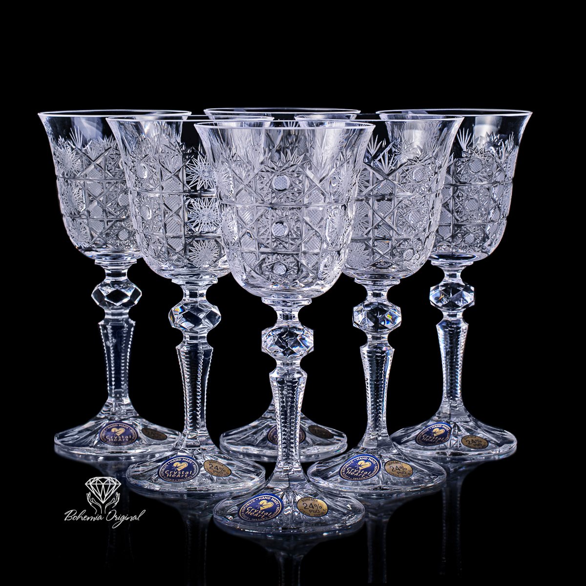 Crystal White Wine glasses 170ml - Bohemia Crystal - Original crystal from  Czech Republic.