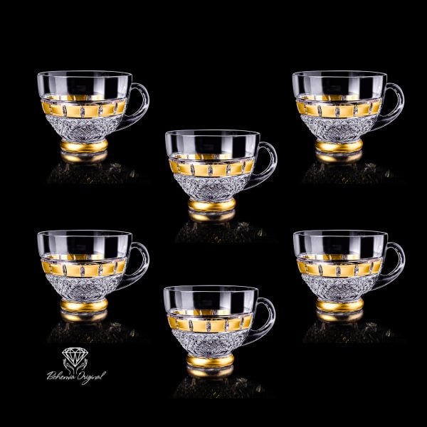 Handmade Bohemian Crystal Tea Set – A Luxurious Masterpiece of Czech Craftsmanship 250 ml