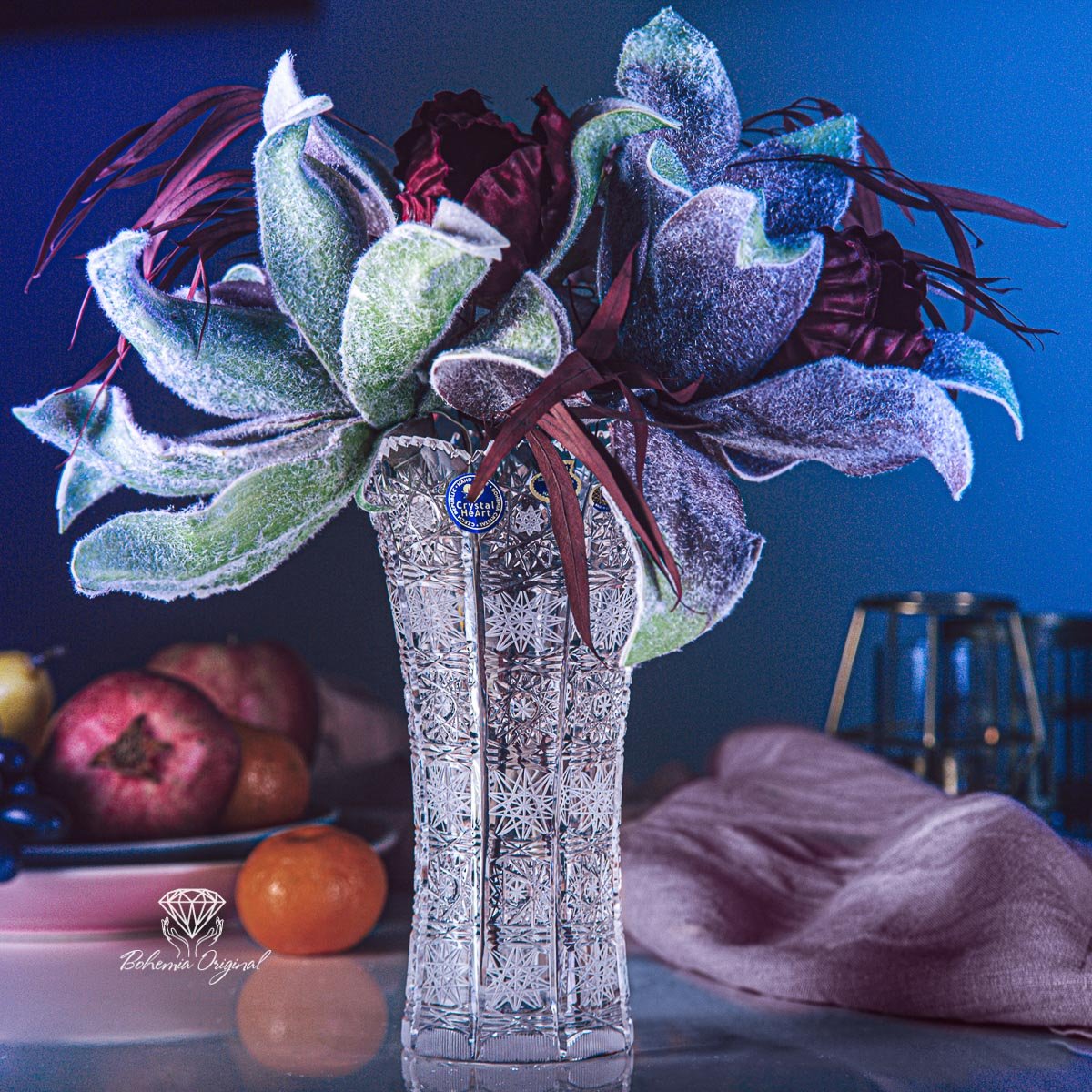 Bohemia Crystal 24% PbO Hand Cut Lead Crystal Vase - Czech
