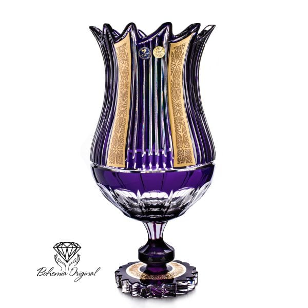 Extraordinary H 490 mm Tulip-Shaped Crystal Vase – Unique Hand-Crafted Elegance for Luxury Décor