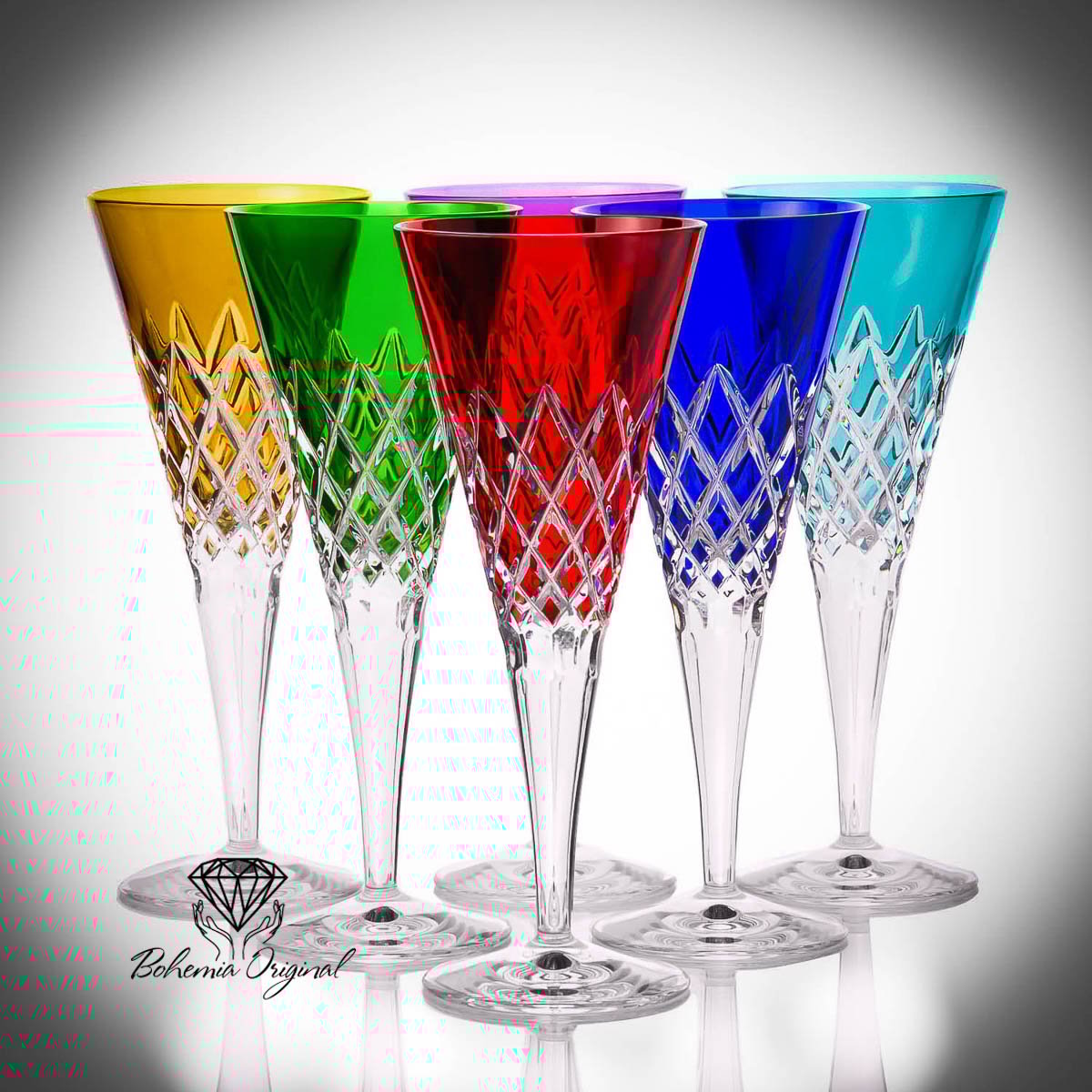 安い購入 270ml Massive Multicolored White Wine Lead Crystal Glasses 工芸品