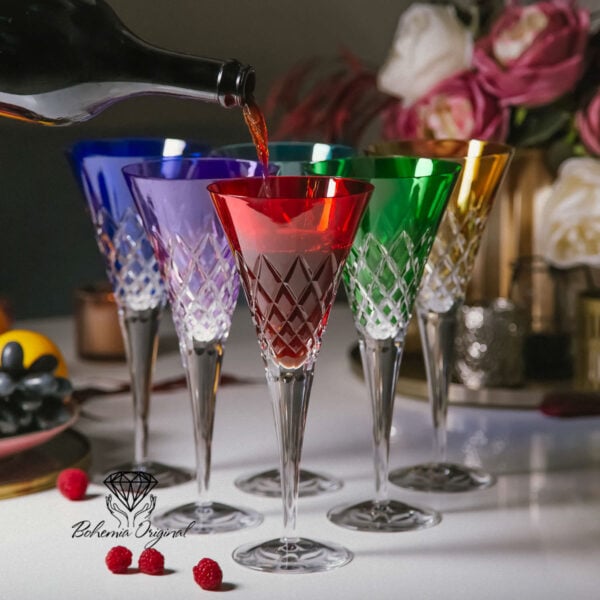Multicolor Lead Crystal Red Wine Glasses 400 ml – Handcrafted Luxury - Image 3