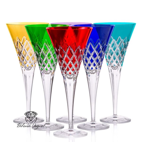 Multicolor Lead Crystal Red Wine Glasses 400 ml – Handcrafted Luxury - Image 2